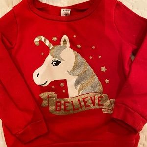 Toddler girl unicorn Christmas sweater